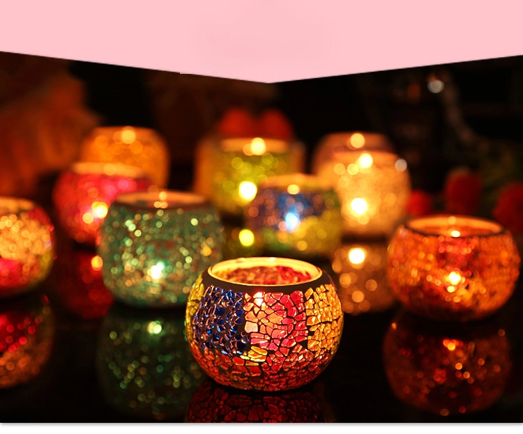 Shining Full Color Crystal Glass Candleholder for Europe Romantic Home Decoration  Gift